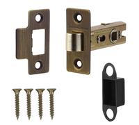 Decoranddecor 2.5 Inch Tubular Mortice Latch for Internal Doors, Fire Rated - 4 Pack - 44 mm Back Set - 64 mm Overall Length - Polished Brass