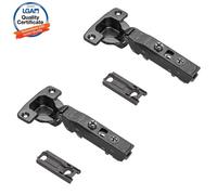 Decoranddecor - 2X Black Horizontal Plates - Clip Top Soft Close Cabinet Hinge 110 Degrees Full Overlay Mounting Plate