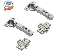 Decoranddecor - 2X Nickel Plated Cruciform Plate - Clip Top Soft Close Cabinet Hinge 110 Degrees Full Overlay Mounting Plate