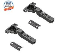 Decoranddecor - 2X Nickel Plated Horizontal Plates Half Overlay Cabinet Hinge Soft Close 110 Degrees Mounting Plate Samet Clip Top