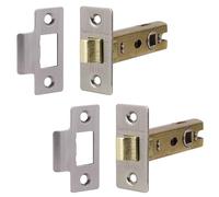Decoranddecor 3 Inch Tubular Mortice Latch for Internal Doors, Fir 2 Pack - 57 mm Back Set - 76 mm Overall Length- Satin Nickel