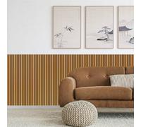 Decoranddecor 3-Sided Oak Acoustic Wall Panels - Wood Slat Panels - 1200X600mm - Pack Of 2