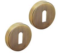 Decoranddecor 54mm Round Key Rose Aluminium - Standard Escutcheon (Antique Brass)