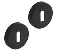 Decoranddecor 54mm Round Key Rose Aluminium - Standard Escutcheon (Matt Black)