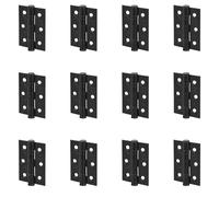 Decoranddecor 6-Pack Internal Door Hinges - 3 Inch (76mm) Matt Black Fir Hinges - Heavy Duty Ball Bearing Steel Hinges for Interior Doors - Smooth Silent Operation