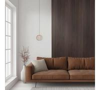 Decoranddecor Acoustic Slat Wood Wall Panel and Ceiling Panelling Decorative 3D MDF 240 cm x 60 cm - Smoked Oak
