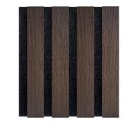 Decoranddecor Acoustic Slat Wood Wall Panel Sample Smoked Oak | Wood Slats Sample, Slatted Panelling, 27mm Slats 13mm Gaps, Check Colour and Grain Before You Buy, MDF Wood Veneer