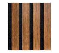 Decoranddecor Acoustic Slat Wood Wall Panel Sample Walnut | Wood Slats Sample, Slatted Panelling, 27mm Slats 13mm Gaps, Check Colour and Grain Before You Buy, MDF Wood Veneer