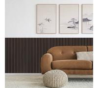 Decoranddecor - Acoustic Slat Wood Wall Panel - Smoked Oak - 1200mm X 600mm