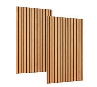 Decoranddecor Acoustic Slat Wood Wall Panels 1200x600mm Oak 2-Pack | 3-Sided Wrapped Wood Slats, 120 x 60 cm, 21mm Thick, Decorative Sound Absorbing Wood Panels for Interior Walls