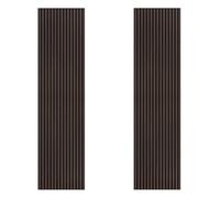 Decoranddecor Acoustic Slat Wood Wall Panels 2400x600mm Smoked Oak 2-Pack | 3-Sided Wrapped Wood Slats, 240 x 60 cm, 21mm Thick, Decorative Sound Absorbing Wood Panels for Interior Walls