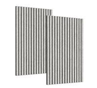 Decoranddecor Acoustic Slat Wood Wall Panels and Ceiling Panelling Decorative 3D MDF 120 cm x 60 cm - Grey - 2 Pack