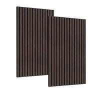 Decoranddecor Acoustic Slat Wood Wall Panels and Ceiling Panelling Decorative 3D MDF 120 cm x 60 cm - Smoked Oak - 2 Pack