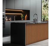 Decoranddecor Acoustic Slat Wood Wall Panels and Ceiling Panelsling Decorative 3D MDF 120 cm x 60 cm Walnut - 2 Pack