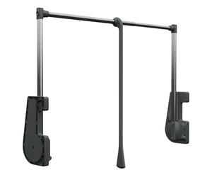 Decoranddecor Adjustable Pull Down Wardrobe Rail, 750mm-1150mm, 15kg Capacity Clothes Rail with Soft Close, Hanging Rail for Sliding and Hinged Wardrobes in Anthracite