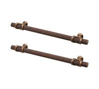 Decoranddecor - Amelia Antique Copper Knurled T-Bar Kitchen Cabinet Pull Handles - 160mm - Pair
