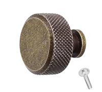 Decoranddecor Amelia Knurled 35mm Round Kitchen Cabinet Furniture Knobs Aluminium Antique Brass