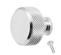 Decoranddecor Amelia Knurled 35mm Round Kitchen Cabinet Furniture Knobs Aluminium Polished Chrome
