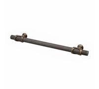 Decoranddecor Amelia - Knurled Cabinet & Drawer Handles | T-Bar Kitchen Cupboard & Furniture Knobs | Aluminium Handles | 320mm Hole Centre, Antique Brass
