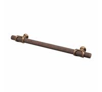 Decoranddecor Amelia - Knurled Cabinet Handles | Aluminium T-Bar Kitchen Cupboard Handles | Furniture Knobs | 224mm Hole Centre, Antique Copper