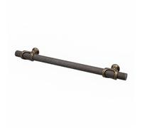 Decoranddecor Amelia - Knurled Cabinet Handles | Aluminium T-Bar Kitchen Cupboard Handles | Furniture Knobs | 128mm Hole Centre, Antique Brass