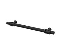 Decoranddecor Amelia - Knurled Cabinet T-Bar Kitchen Cupboard Handles | Aluminium Handles | Drawer & Furniture Knobs | Matt Black | 160mm Hole Centre