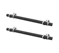 Decoranddecor - Amelia Matt Black & Polished Nickel Knurled T-Bar Kitchen Cabinet Pull Handles - 320mm - Pair
