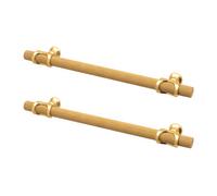 Decoranddecor - Amelia Matt Gold Knurled T-Bar Kitchen Cabinet Pull Handles - 320mm - Pair