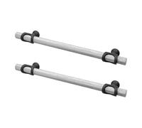 Decoranddecor - Amelia Polished Nickel & Matt Black Knurled T-Bar Kitchen Cabinet Pull Handles - 320mm - Pair