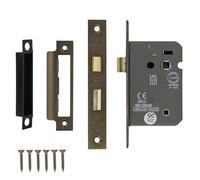 Decoranddecor Antique Brass Bathroom Door Lock 64mm Mortice Internal Toilet | Antique Brass Bathroom Lock, WC and Toilet Door Locks, Mortice Bathroom Lock, 2.5 Inch Lock Case, Steel Locks, Wooden Doors