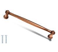 Decoranddecor Antique Brass Copper Silver Matt Black Pewter Door Pull Handle Kitchen Cupboard Cabinet Drawer Pull (128mm Hole Center, Antique Copper)