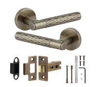 Decoranddecor - Antique Brass Door Handle Set - Internal Door Handle Set - Latch Kit 64mm - Tore Range