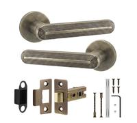 Decoranddecor Antique Brass Internal Door Handles, Latch Kit 64mm