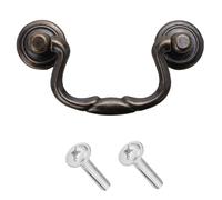 Decoranddecor Antique Copper Brass Vintage Round Pull Swing Ring Kitchen Bathroom Bedroom Cabinet Door Knobs Drawer Furniture Handles (64mm Swing Handle, Antique Copper)