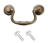 Decoranddecor Antique Copper Brass Vintage Round Pull Swing Ring Kitchen Bathroom Bedroom Cabinet Door Knobs Drawer Furniture Handles (64mm Swing Handle, Antique Copper) (Antique Brass)