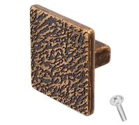 Decoranddecor Aris Cupboard Door Knobs - 40mm Square Cupboard Knobs - Square Door Handles, Kitchen Knobs Door Knobs for Drawers Zinc Alloy - 1 Pack, Antique Copper