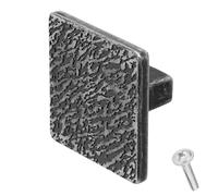 Decoranddecor Aris Cupboard Door Knobs - 40mm Square Cupboard Knobs - Square Door Handles, Kitchen Knobs Door Knobs for Drawers Zinc Alloy - 1 Pack, Antique Silver