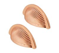 Decoranddecor Arro Cup Handles - Satin Copper Kitchen Cupboard Drawer Pull Handles - Pair