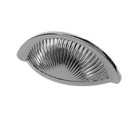 Decoranddecor Arro Half Moon Shaker Cup Handles Cabinet Pulls Zinc 64mm Hole Centre (Polished Nickel Black) - 1 Pack