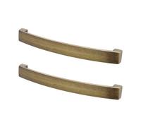 Decoranddecor - Asteria Antique Brass Flat Bow Kitchen Cabinet Drawer Cupboard Pull Door Handles - 224mm - Pair