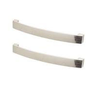Decoranddecor - Asteria Brushed Nickel Flat Bow Kitchen Cabinet Drawer Cupboard Pull Door Handles - 224mm - Pair