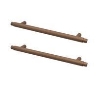 Decoranddecor - Aurelia Matt Bronze Modern Knurled Round T-Bar Kitchen Cabinet Drawer Cupboard Pull Handles - 160mm - Pair