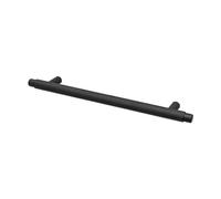 Decoranddecor Aurelia - Round Knurled Cupboard Handles | T-Bar Cabinet Handles | Kitchen Cupboard Pulls | Furniture Knobs - Matt Black - 320mm Hole Centre Distance