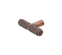 Decoranddecor Aurelia - Round Knurled Cupboard Handles | T-Bar Cabinet Handles | Kitchen Cupboard Pulls | Furniture Knobs - Antique Copper - 50mm Single Hole Knob