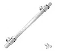 Decoranddecor Bar Drawer Pull Handles with Lines Design Kitchen Cabinet Decorative Hardware Bedroom Bathroom Furniture Accessories (160mm Hole Centres, Polished Chrome)