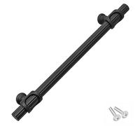 Decoranddecor Bar Drawer Pull Handles with Lines Design Kitchen Cabinet Decorative Hardware Bedroom Bathroom Furniture Accessories (224mm Hole Centres, Matt Black)
