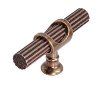 Decoranddecor Bar Drawer Pull Handles with Lines Design Kitchen Cabinet Decorative Hardware Bedroom Bathroom Furniture Accessories (7cm Knob, Antique Copper)