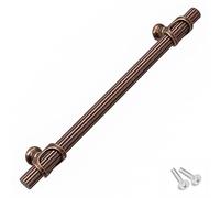 Decoranddecor Bar Drawer Pull Handles with Lines Design Kitchen Cabinet Decorative Hardware Bedroom Bathroom Furniture Accessories (320mm Hole Centres, Antique Copper)