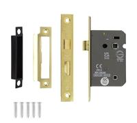 Decoranddecor Bathroom Mortice Lock - 2.5inch / 64mm - Electro Brass - Fire Rated - UKCA & CE Approved