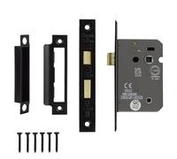 Decoranddecor Bathroom Mortice Lock - 2.5inch / 64mm - Matt Black - Fire Rated - UKCA & CE Approved